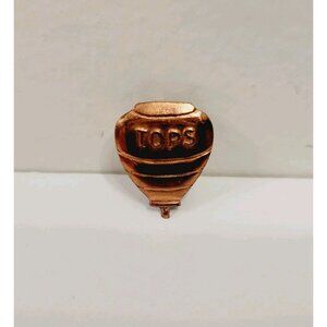 Vtg Copper TOPS Tobacco Rolling Papers Lapel Pin Advertising Marked